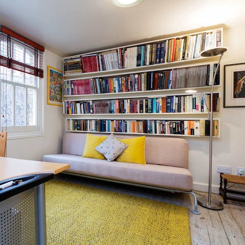 Grab a book from the shelf and spend some quiet time reading in the study bedroom