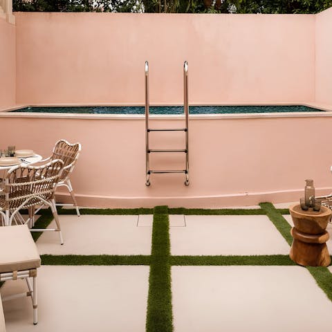 Cool off with a dip in the plunge pool on a warm afternoon