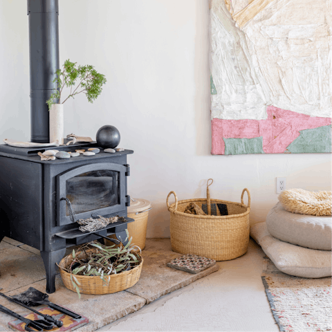 Get cosy in front of the fireplace