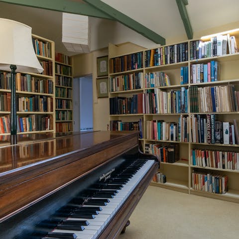 Try your hand at playing the piano in the library