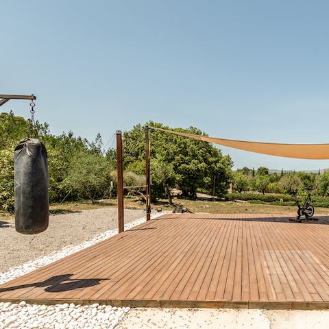 Break a sweat on the outdoor yoga and fitness platform