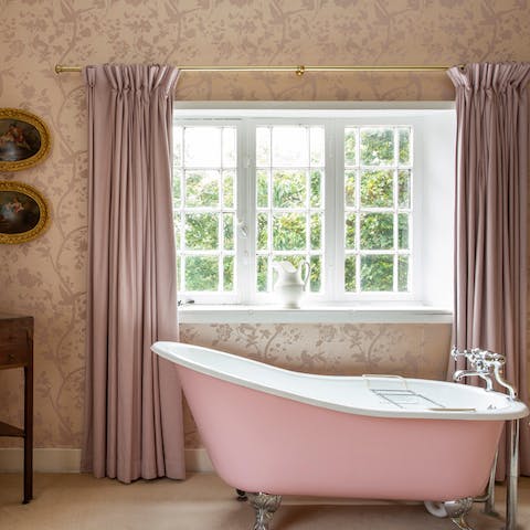 Allow yourself a soak in the clawfoot tub and let all the worries melt away