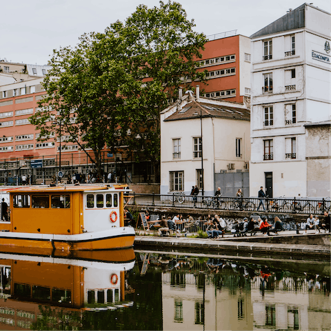 Stay in the 10th arrondissement of Paris, just a fifteen-minute walk away from Canal Saint Martin 