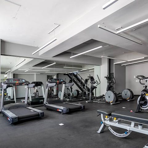 Work up  a sweat in the on-site gym