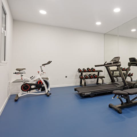 Workout in the communal gym if you want to keep up your fitness regime while in Madrid