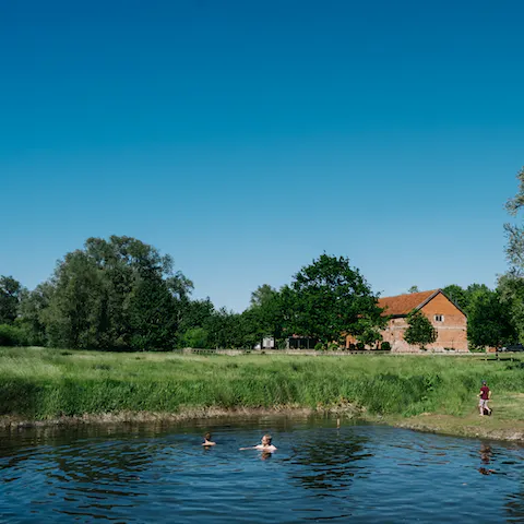 Feel closer to nature in the private swimming pond