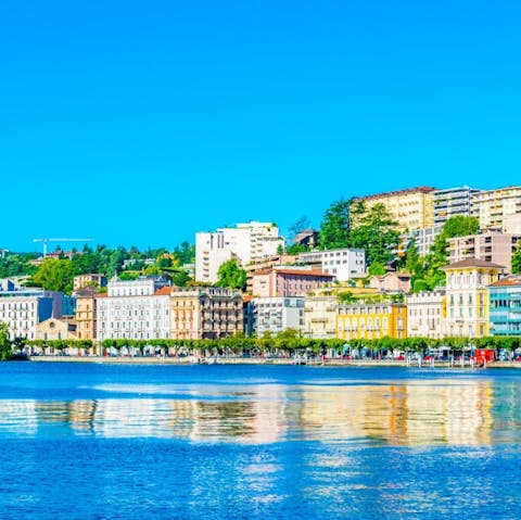 Stay on the shores of Lake Lugano – your home is a five-minute walk from the water 