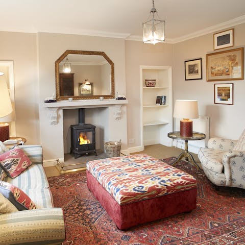 Savour cosy evenings by the fire after a day of exploring  