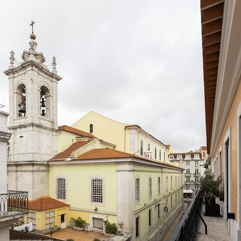 Enjoy your morning pastel de nata from the beautifully appointed balcony