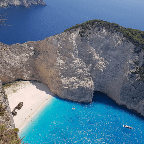 Discover crystal clear water and white sandy beaches on the island of  Zakynthos