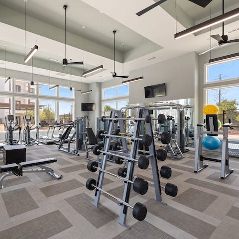 Work out in the on-site fitness centre