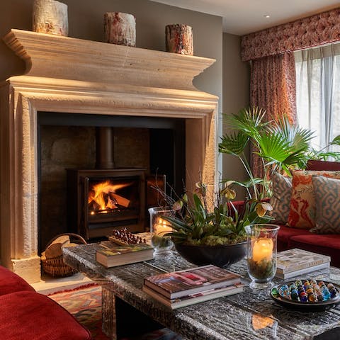 Cosy up by the log burner when the Bath weather turns chilly