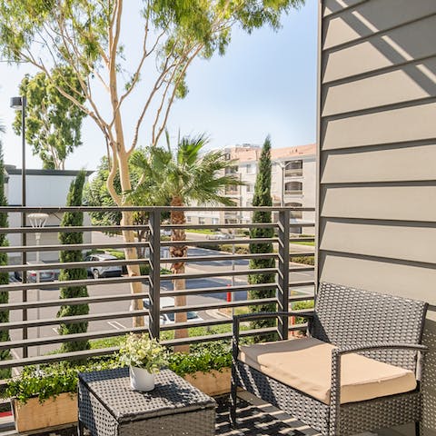 Savour your morning coffee in the Cali sunshine on the private balcony