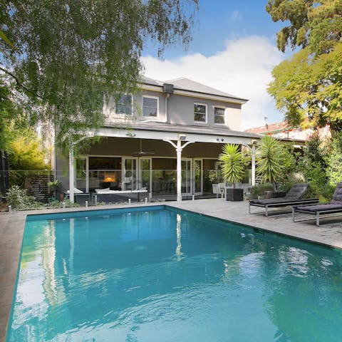 Swim in the private pool to beat the Melbourne heat