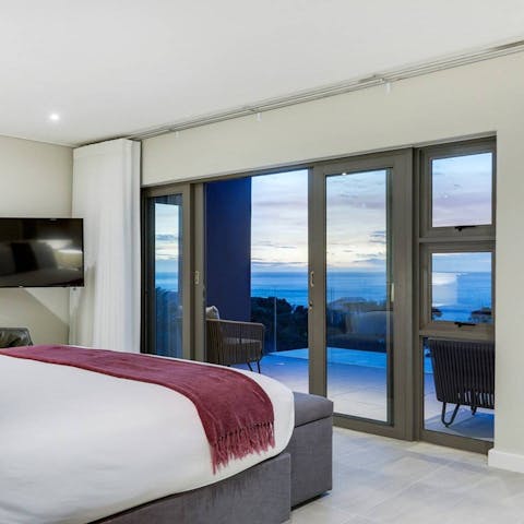 Choose one of the bedrooms with a sea view from its private balcony