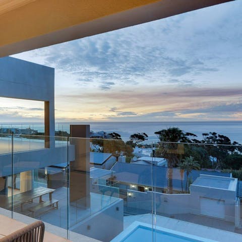 Head up to one of the top floor balconies for a sunset view over the ocean