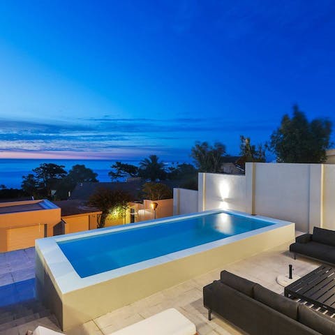 Take a cooling evening dip in the private swimming pool