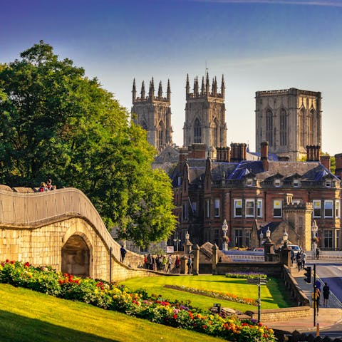 Stay just a ten-minute drive from York Minster and the rest of the city