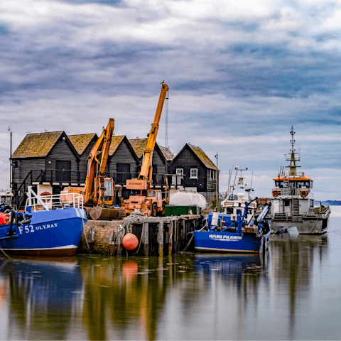 Make your way to wonderful Whitstable for a day browsing its quirky shops, feasting on oysters and relaxing on the pebble beach – it's a thirty-minute drive away