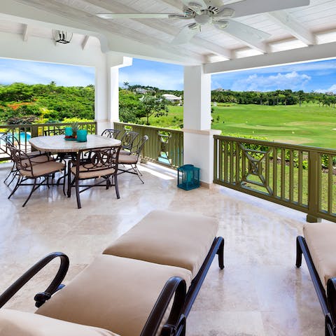 Dine alfresco with a view of the Westmoreland Golf Resort