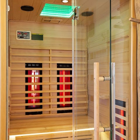 Jump in the sauna for a relaxing and restorative session