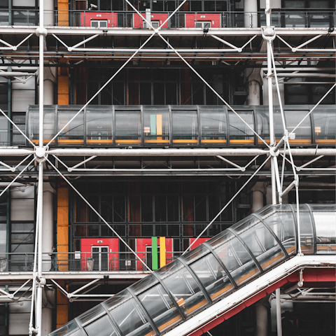 Visit the Pompidou Centre, a four-minute stroll from this home