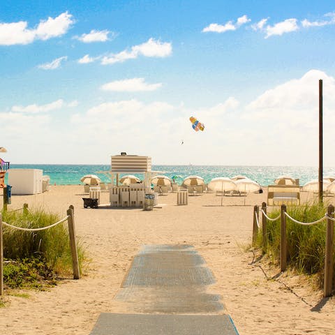 Grab your beach towel and take the short five minute walk to South Beach