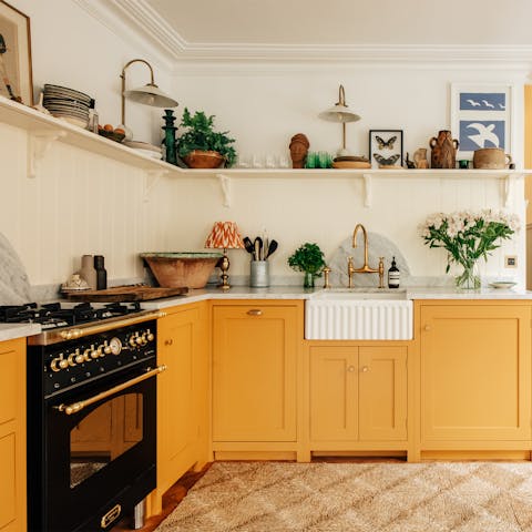 Cook up a delicious roast dinner in the stylish kitchen