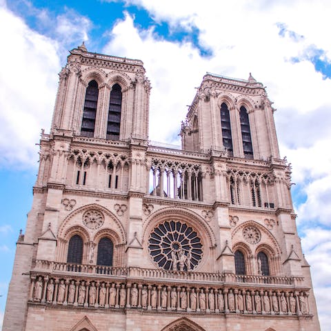 Visit the iconic Notre-Dame Cathedral, just a short walk from your door
