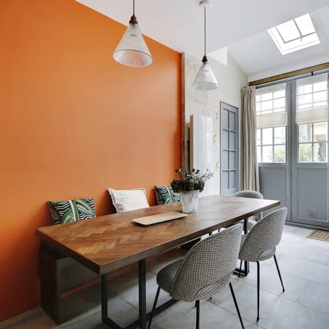 Sit down for breakfast in the bright and colourful dining area