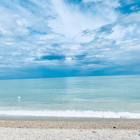 Go paddling in the sea at Porto Sant'Elpidio, a ten-minute drive from home