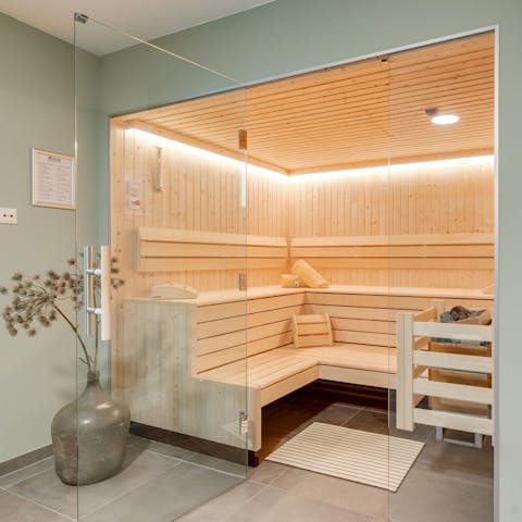 Treat yourself to some time in the high-spec private sauna