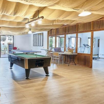 Play a round or two of pool in the sociable games room