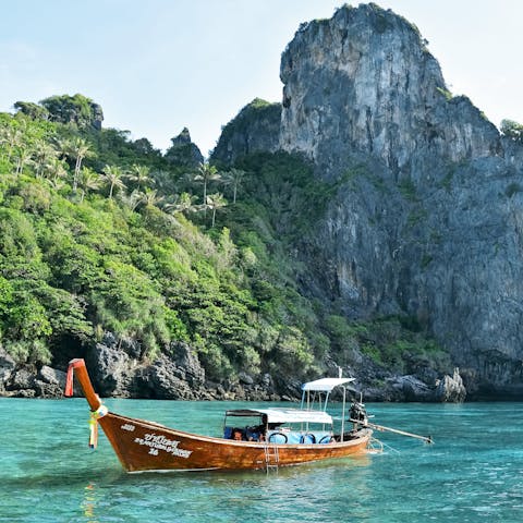 Stay on Phuket's 'Millionaire's Mile' headland, located a twenty-minute drive from  Kamala and Patong Beaches