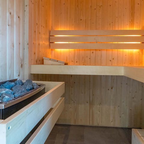 Sweat the stress away of the hustle and bustle in your sauna