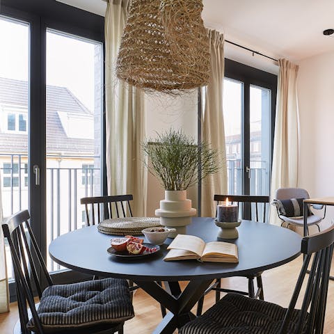 Look forward to tucking into home-cooked dinners in the bright dining space