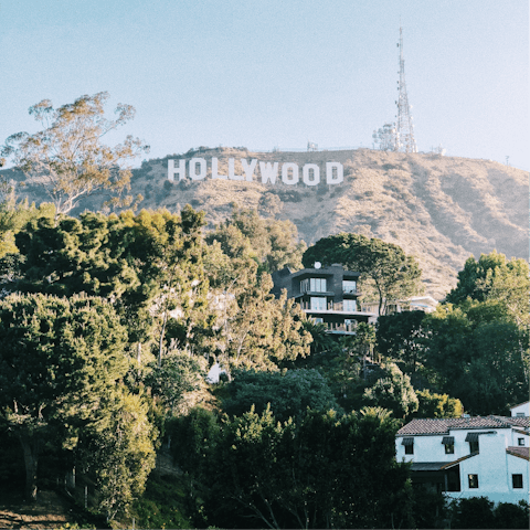 Stay in the shadow of the iconic Hollywood sign, an hour's hike from your home