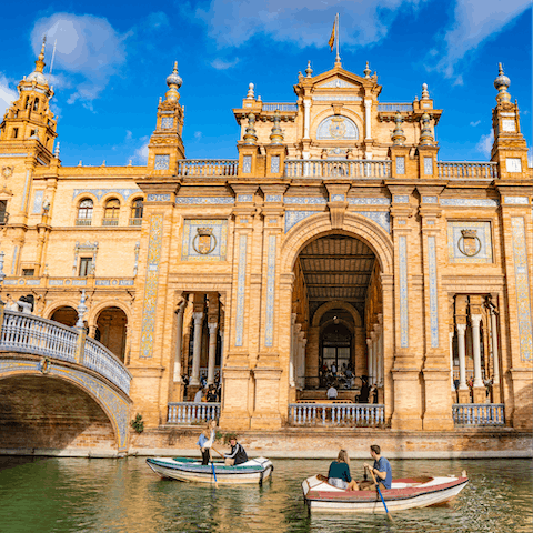 Make the short stroll to beautiful Plaza de Espana in central Seville