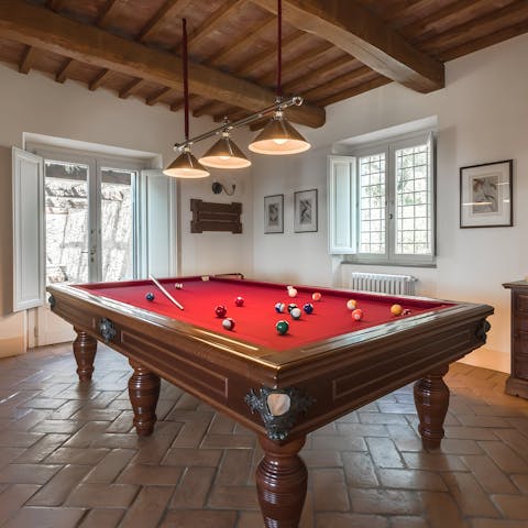 Gather in one of the lounges for a competitive evening of pool
