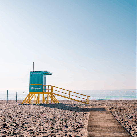 Drive 4km to the beach and feel the sand between your toes