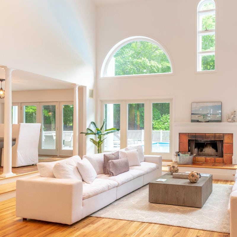Relax beneath arched windows