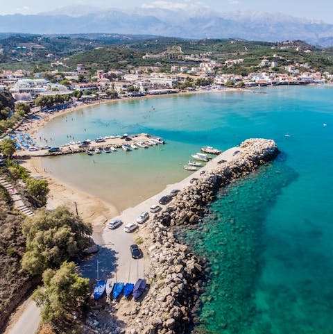 Explore the rugged coastline of Crete