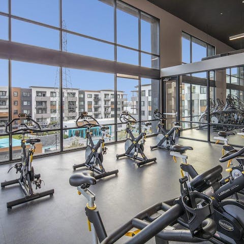 Start mornings with an invigorating workout in the building's fitness centre