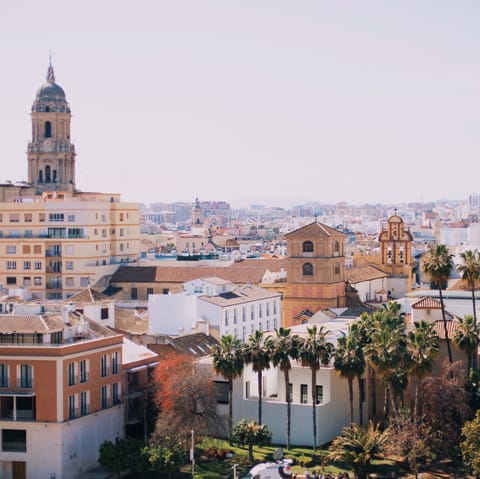 Take a day trip to Malaga, just a half-hour drive away along the coast