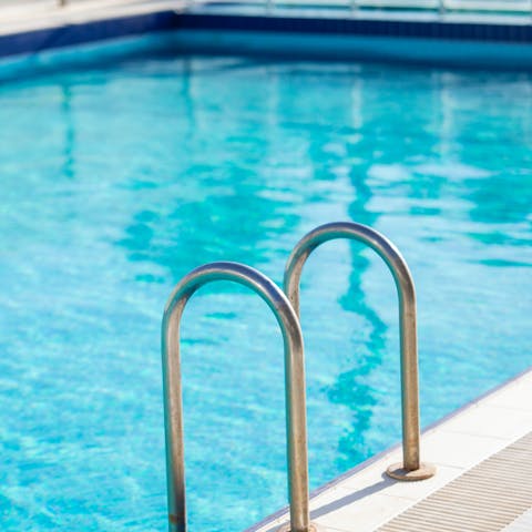 Cool off from the Dubai heat with a swim in the shared pool