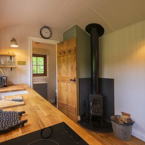Get the wood burner blazing when the English evenings get cold