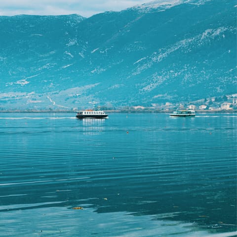 Stroll along the banks of Lake Pamvotis in the city of Ioannina, only forty-five minutes' drive away