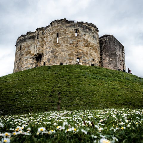 Start your adventure at York Castle, just a six-minute jaunt over the River Floss