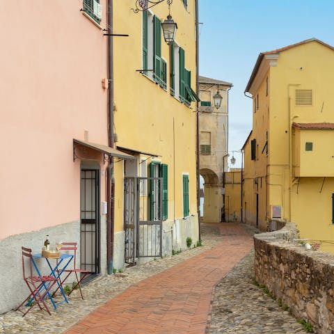 Step onto the cobbled streets, admire the views and make the short stroll to Porto Maurizio