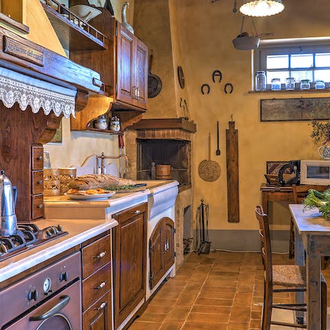 Cook up an Italian feast in the traditional farmhouse kitchen